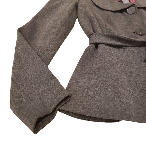 Sandro Sportswear Gray Belted Short Jacket Women's Size S - Picture 4 of 9